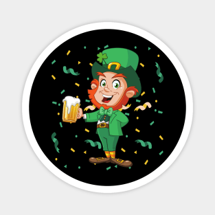 Leprechaun Drinking Beer St. Patrick's Day Magnet